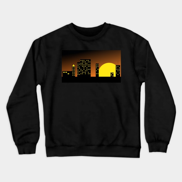 Skyline at sunset Crewneck Sweatshirt by DavidASmith